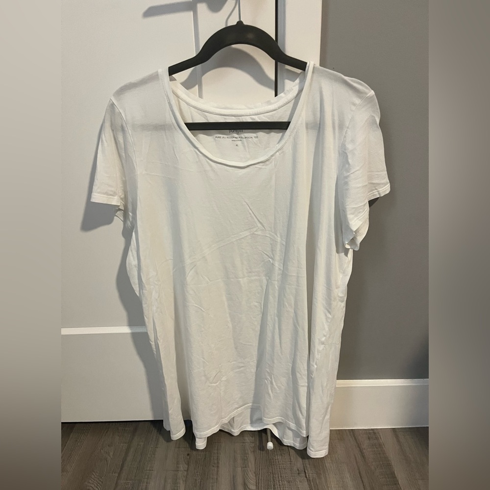 Pure JiLL - sh sleeve White tee  size XL
